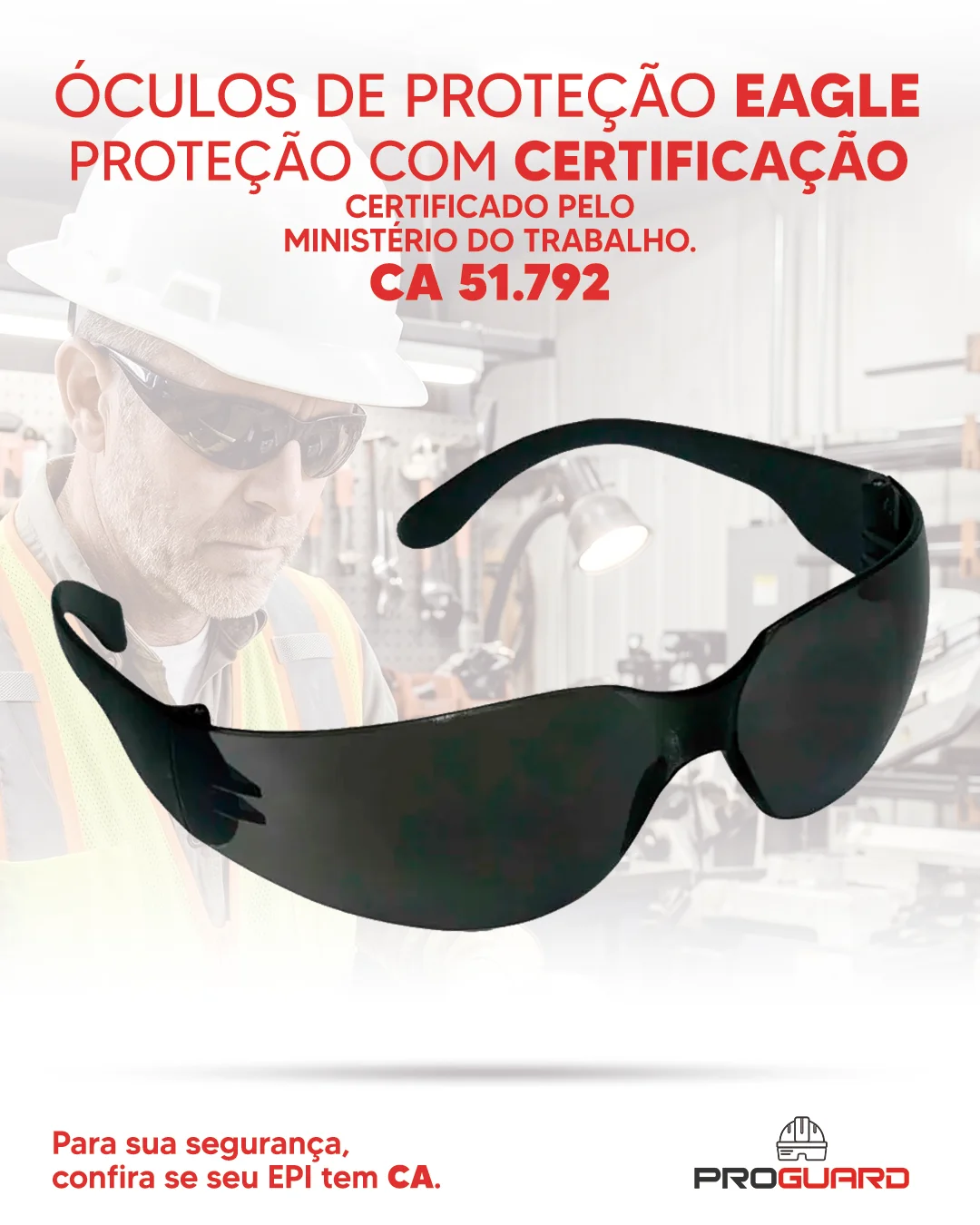 PROGUARD - Óculos de Proteção Tipo Lupa Cinza EAGLE - Vista Principal